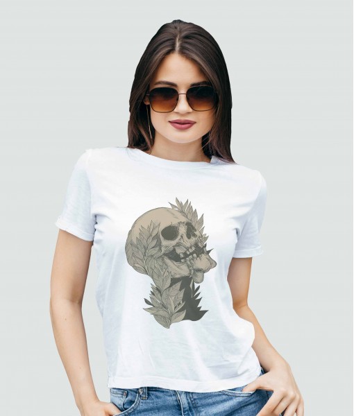 Дамска тениска с щампа Готика Caesar Skull - TShirtArtShop.com